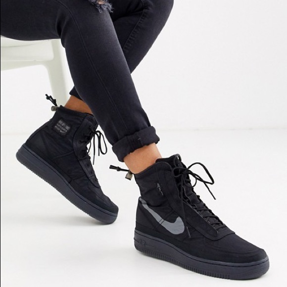 nike women's air force 1 shell black sneaker